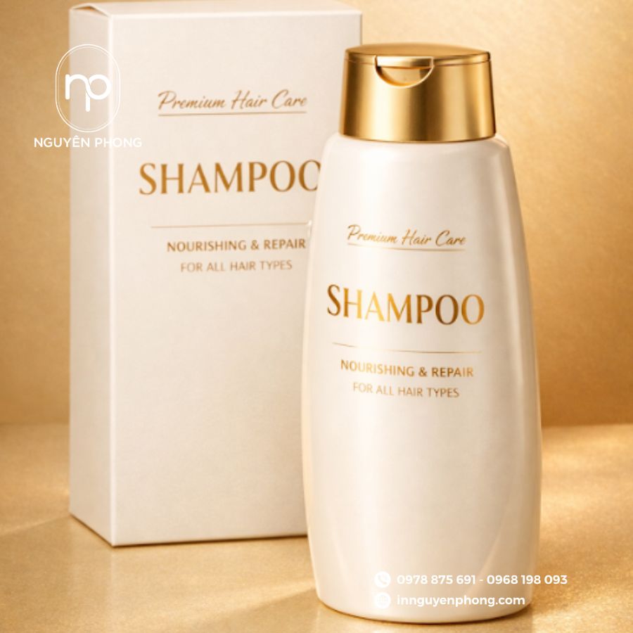 In hộp giấy đựng dầu gội